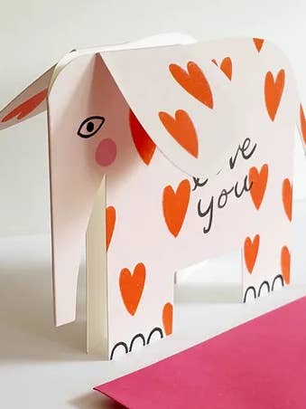 Carte de vœux écologique de luxe éléphant A6 debout pour la vente par Kitty Kenda Papergoods