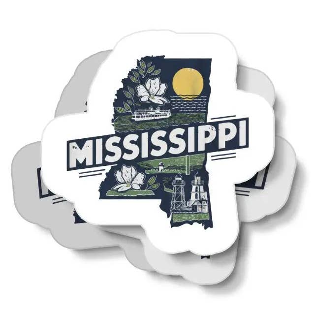 Pegatina Impermeable Retro Mississippi para venta al por mayor de JE Creates