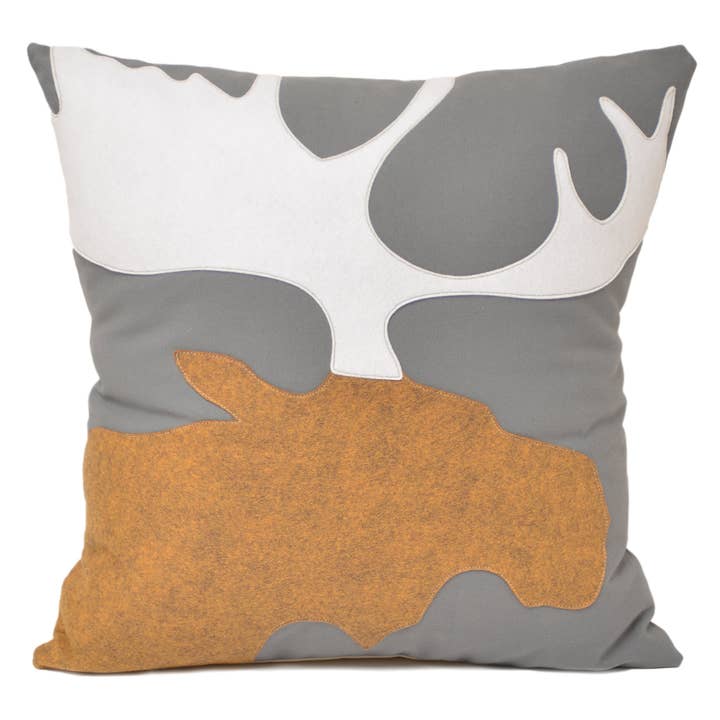 21" Maple the Moose with Antlers Oversized Pillow for wholesale by The Salty Cottage