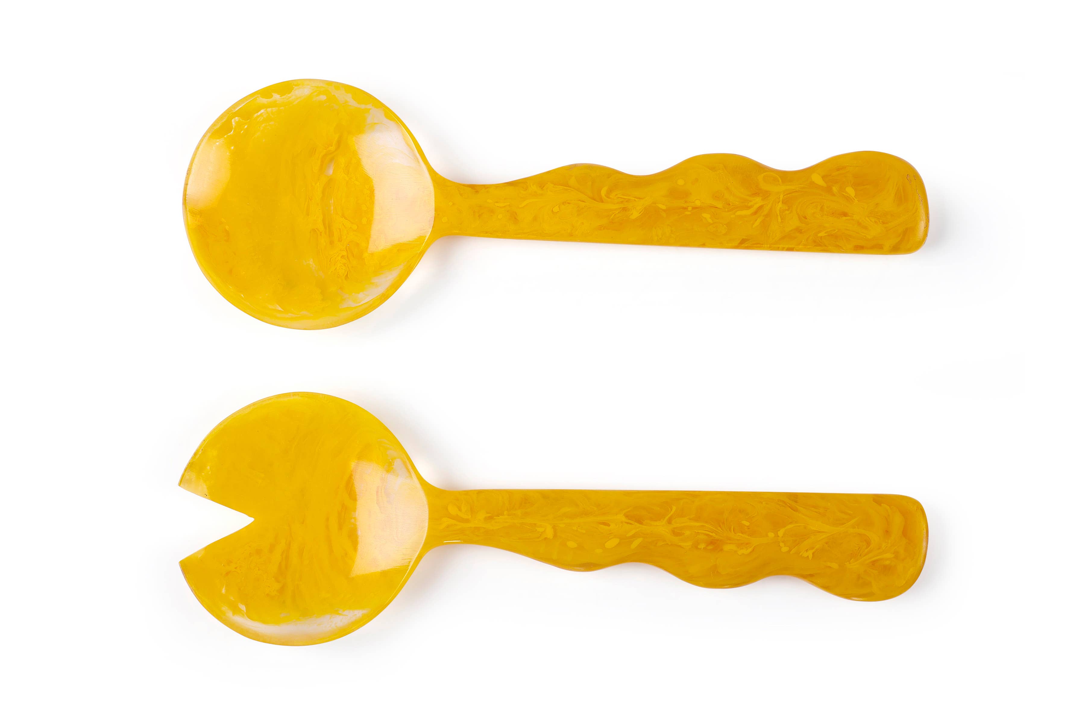 Casa Amarosa - Wholesale Serving Utensil - Resin Salad Server- Mustard (Set of 2), 12.40 x 3.93 Inches 1