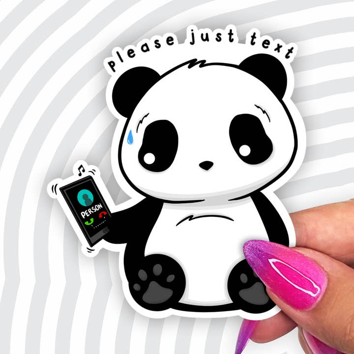 Just Text Panda 3" Sticker for wholesale by AK Project Unicorn