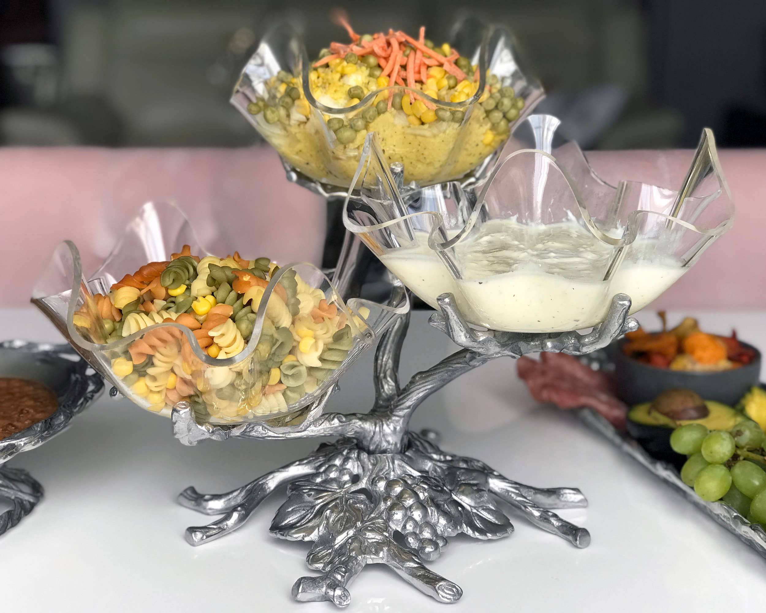 Arthur Court - Wholesale Decorative tabletop object - Grape Acrylic Bowls 3-Tiered Stand