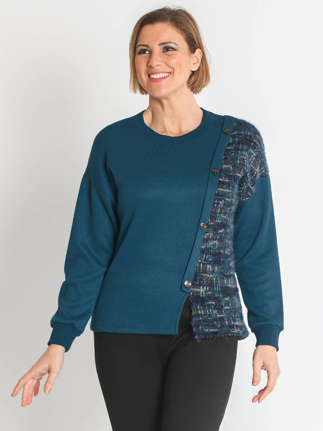 PETRÓLEO Suéter de Tricô Baguilla com Jacquard de Lã para venda a revendedores na Faire0