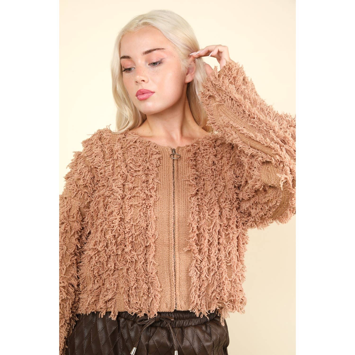 Apolline - Vente Cardigan – femme - Veste de vacances en tricot de laine Shaggy Soft Shaggy11