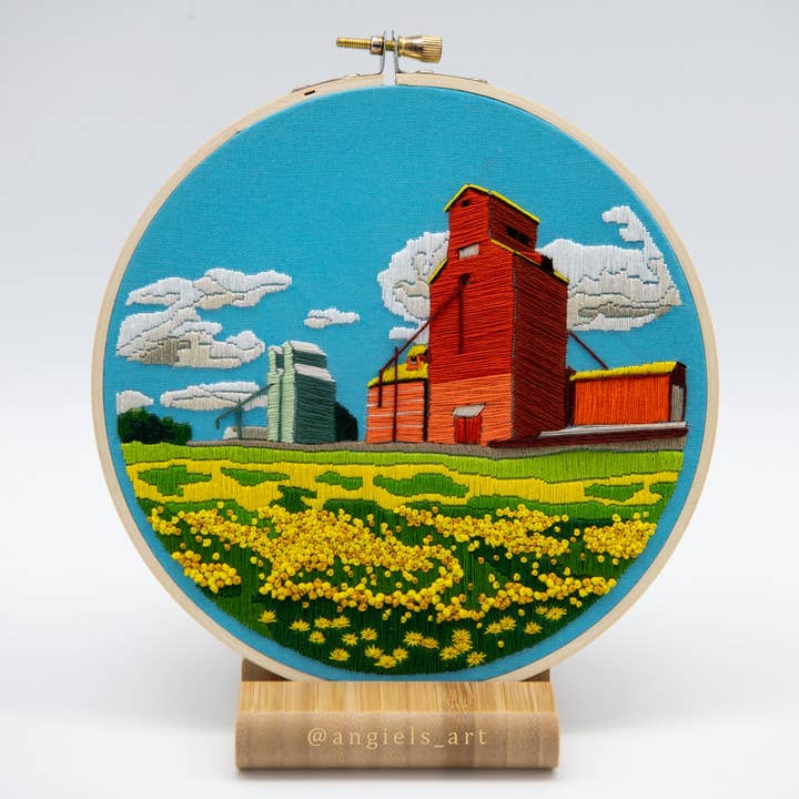 Angiels Art – wholesale Embroidery/cross-stitch supplies – Grain Elevators DIY Embroidery Kit