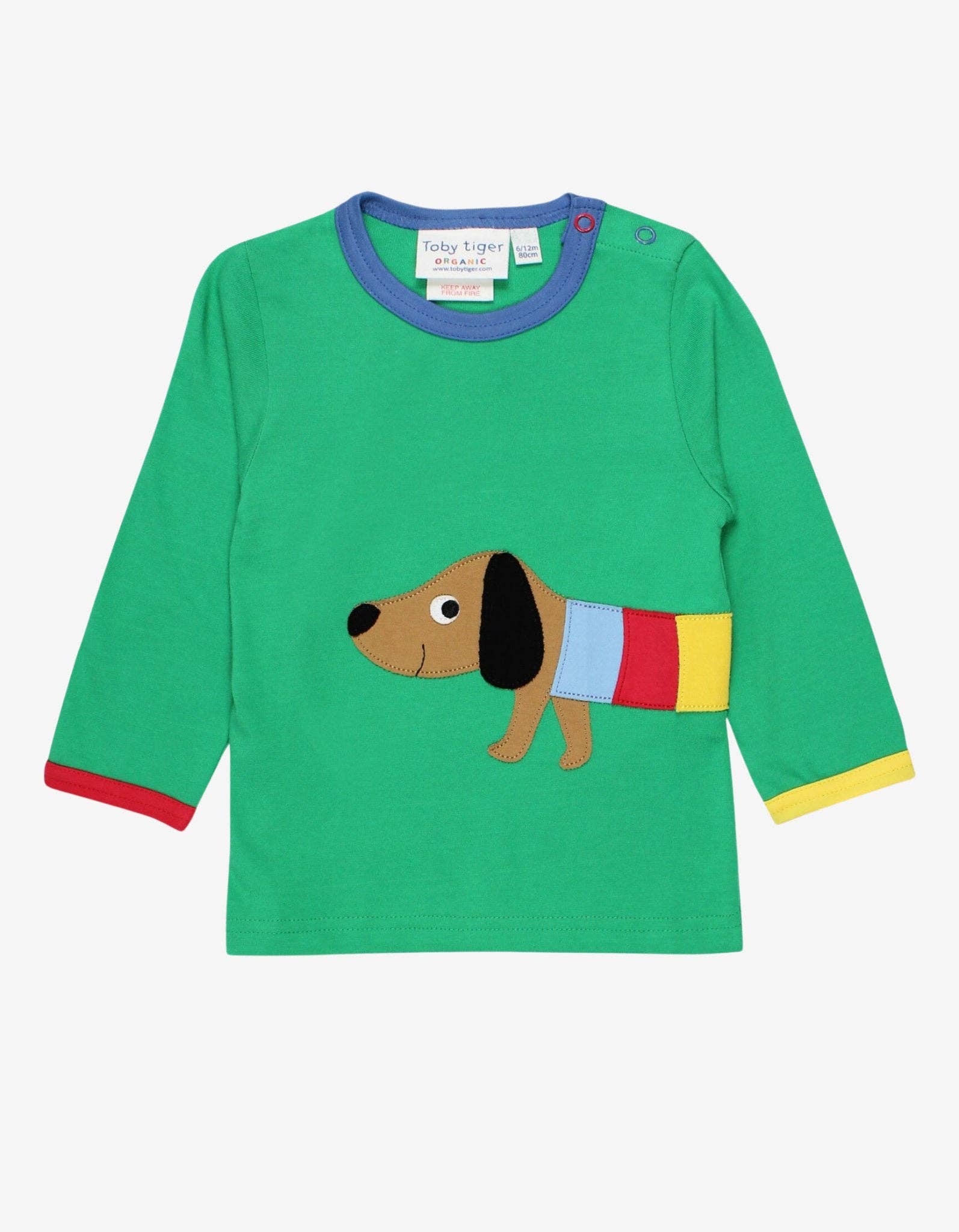 Toby Tiger GmbH - Vente T-shirt – bébé - T-shirt enfant à manches longues en coton bio avec application teckel0