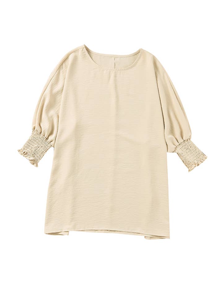 PRETTY BASH - Wholesale Blouse - Women's - Smocked Wrist Shift Top