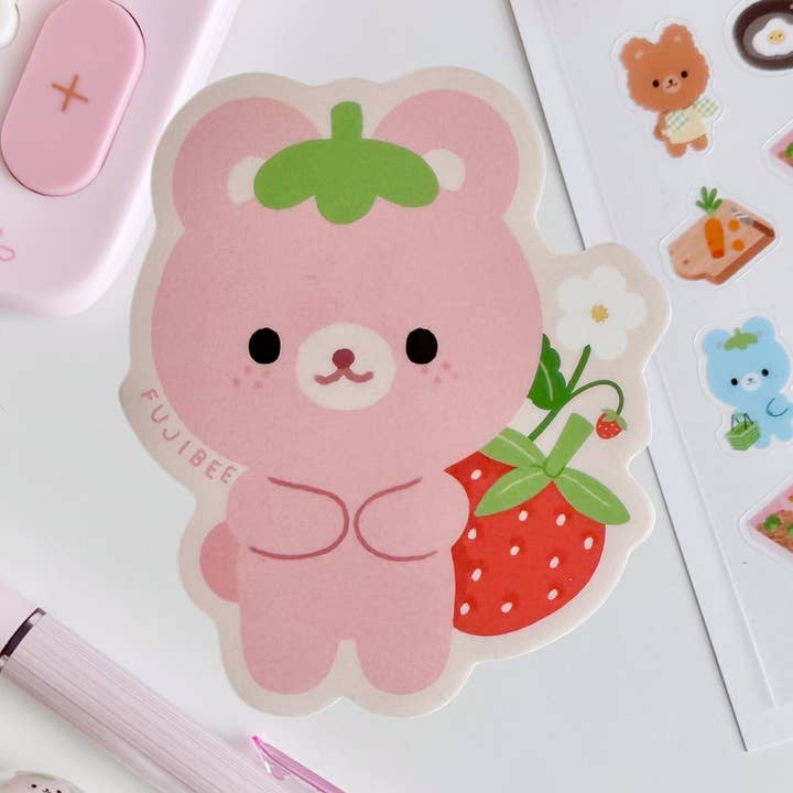 Barb jordgubbsbjörn vinylklistermärke för wholesale av Fujibee