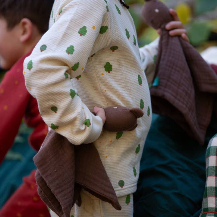 Cream Winter Trees Waffle Pyjamas NOT AVAILABLE USA/AUS/CAN for wholesale by Little Green Radicals EU