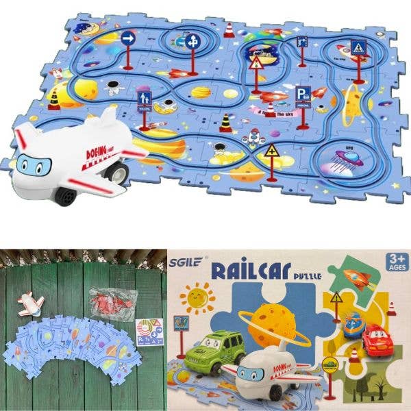 Railcar Puzzle Toys - #Space.Blue - 25PC STEM Building Kit for wholesale by St. Louis Wholesale LLC