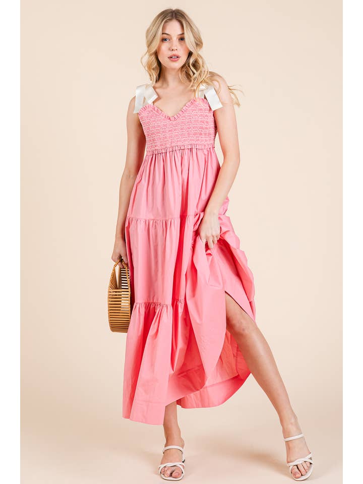 GeeGee x Lovelo - Vendita all'ingrosso Vestito - Donna - Abito midi plissettato a balze taglie comode, MD51552PL6