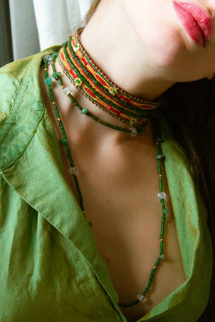 Tezeè – Gargantilha/coleira por atacado – Choker de tecido bordado0