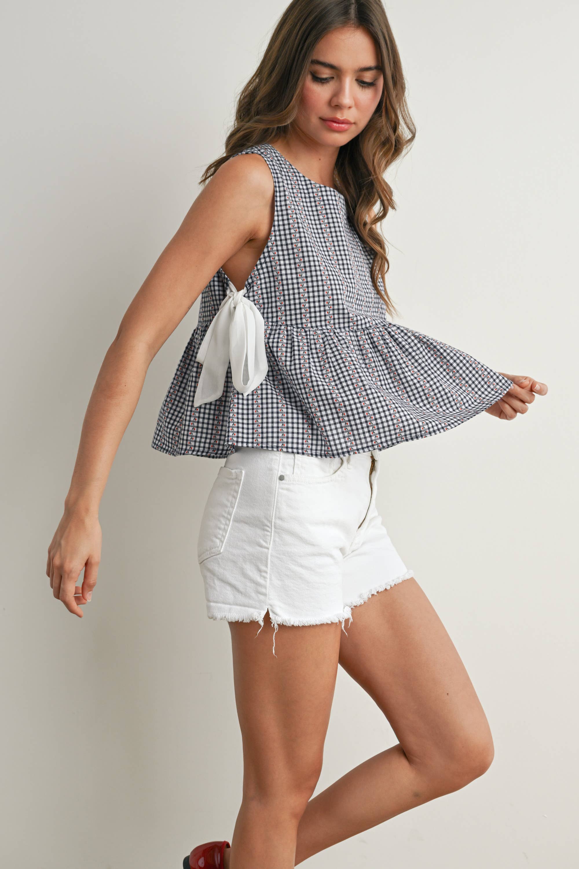 BUTTERMELON - Wholesale Blouse - Women's - Sky Meadow Peplum Top - BMT77501