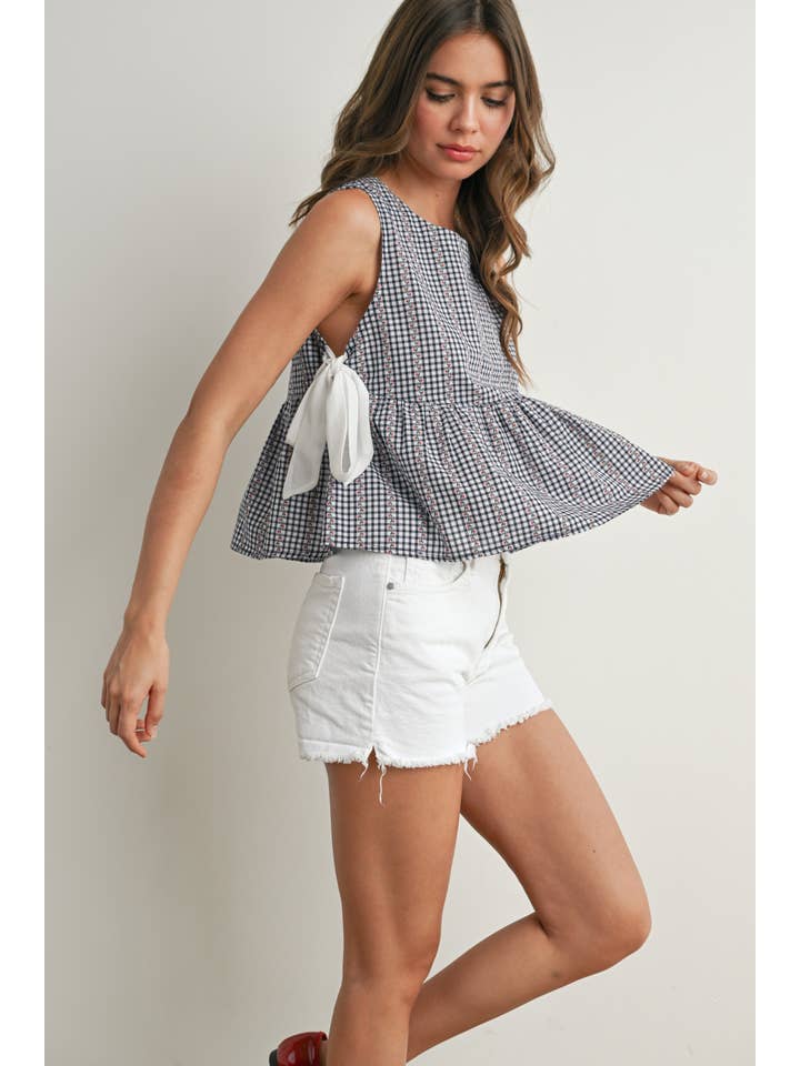 BUTTERMELON - Wholesale Blouse - Women's - Sky Meadow Peplum Top - BMT77501