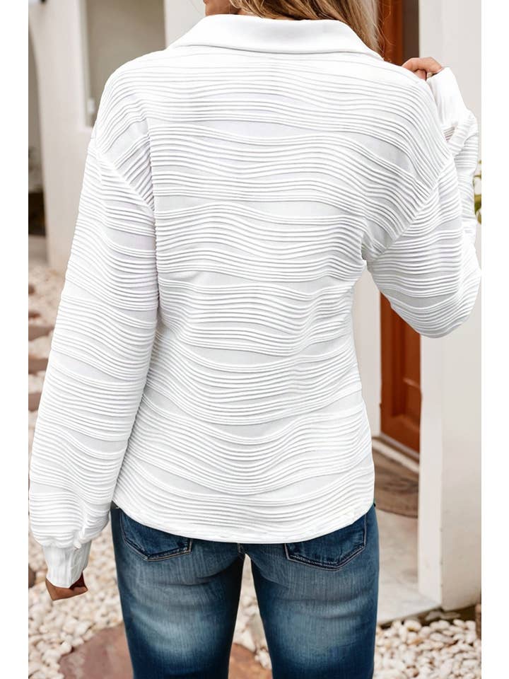 Little Daisy Closet - Wholesale Sweatshirt - Women's - LDC Solid V Neck Shift Fall Pullover Sweatshirt1