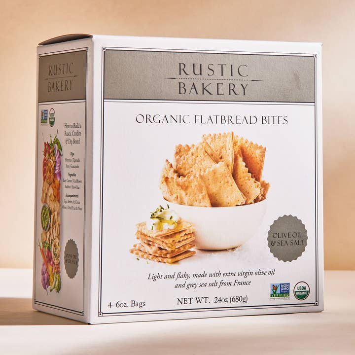 Family Packs - BITES Olive Oil & Sea Salt - 1 Box for wholesale by Rustic Bakery
