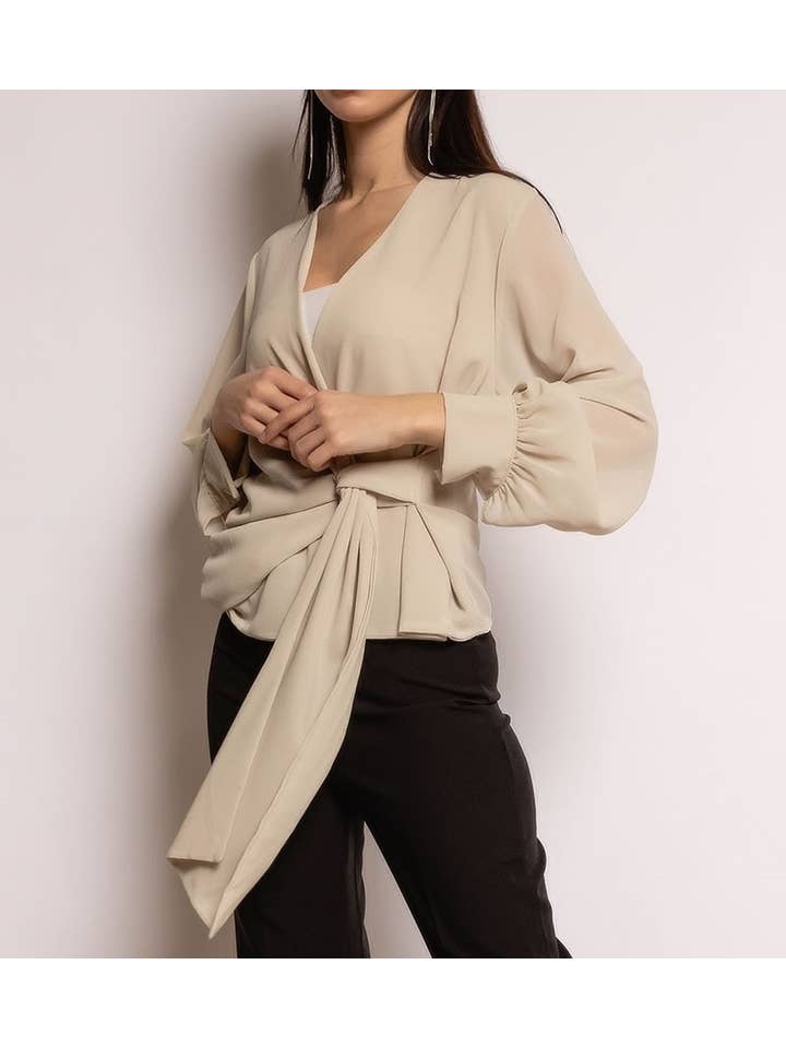 LORIANE – Blusa - Mulher por atacado – 22015U Blusa de gravata tamanho único 2