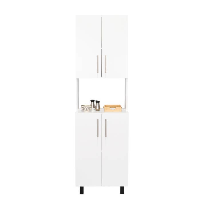 Bianco Dispensa da cucina Linden 76,8" alta con due armadi in vendita all'ingrosso su Faire4