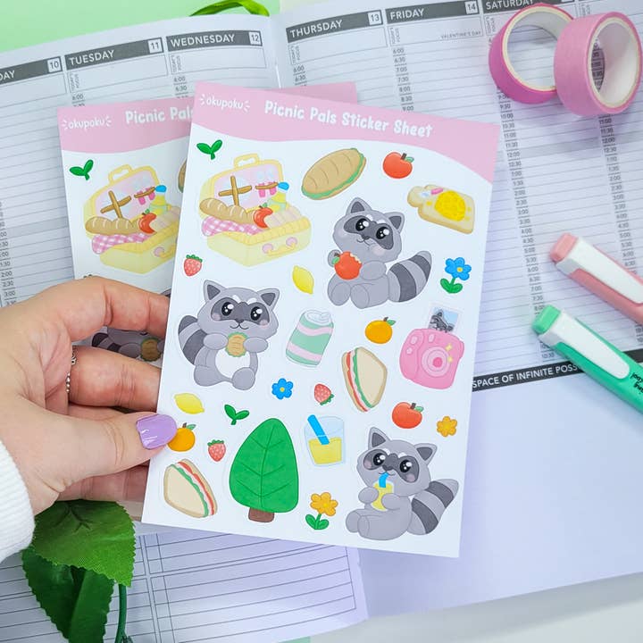 Picnic Pals stickervel voor wholesale door Okupoku