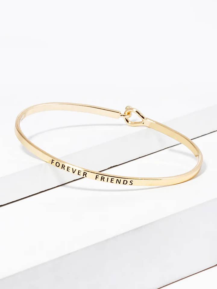 Forever Friends Engraved Inspirational Bangle Bracelet for wholesale by Wild Honey