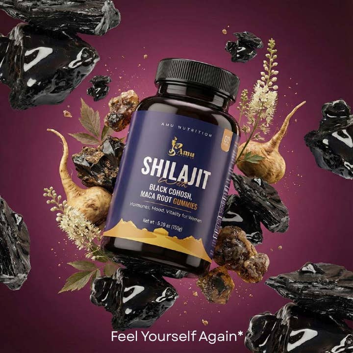 Shilajit Gummies | Maca Root & Black Cohosh - 60ct for wholesale by Amu Nutrition