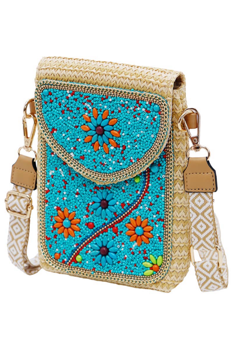 Cap Zone - Wholesale Crossbody Bag - Women's - Daisy Bohemian Artisan Beaded Crossbody Bag4