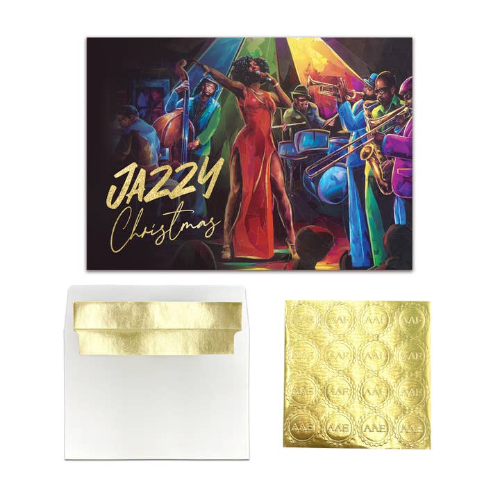 Jazzy Christmas Card for wholesale by African American Expressions