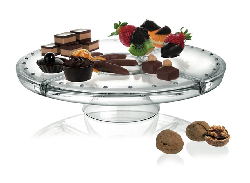 Transparent Colorless Pressed Glass Cake Stand with Dome – 4 in 1 Multiuse for wholesale on Faire3