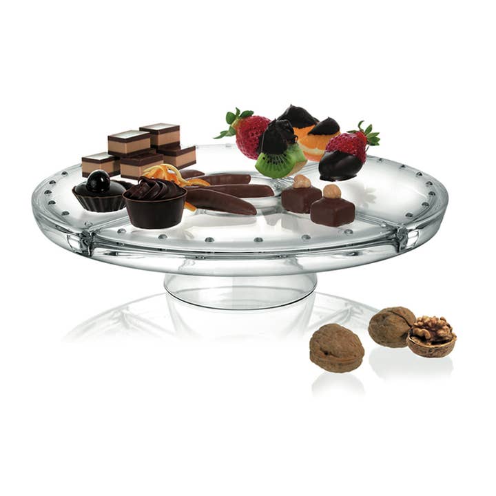 Transparent Colorless Pressed Glass Cake Stand with Dome – 4 in 1 Multiuse for wholesale on Faire3