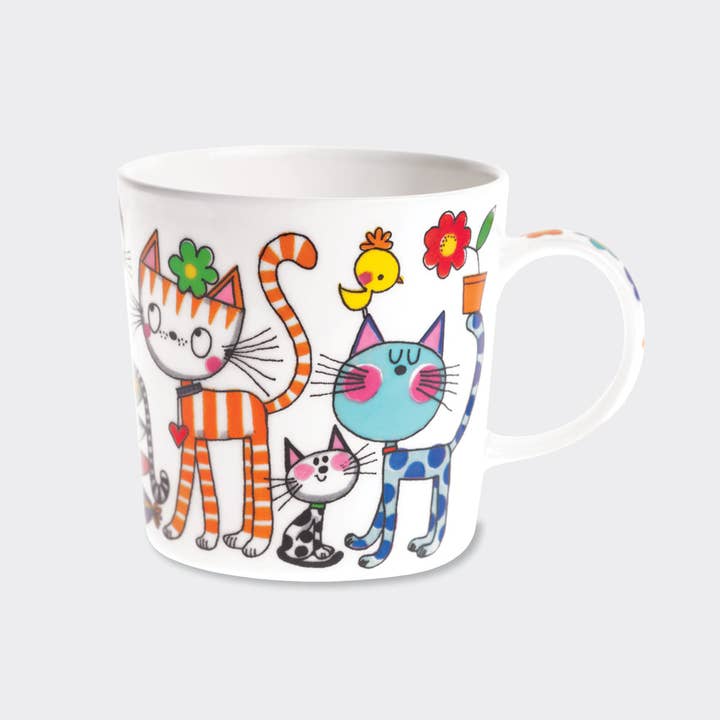 Rachel Ellen Designs - Wholesale Coffee Mug - Boxed Bone China Mug - Cats Meow!