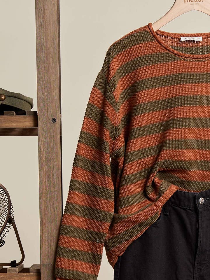 Mello. - Wholesale Knit Sweater - Women's - Casual Striped Sweater6