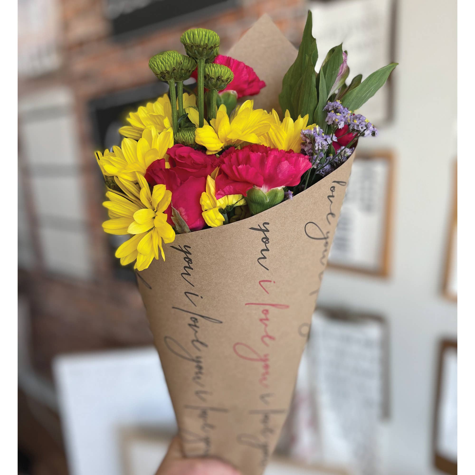 Red Barn Canvas - Wholesale Party Favor - I Love You |  25 Flower Wraps3