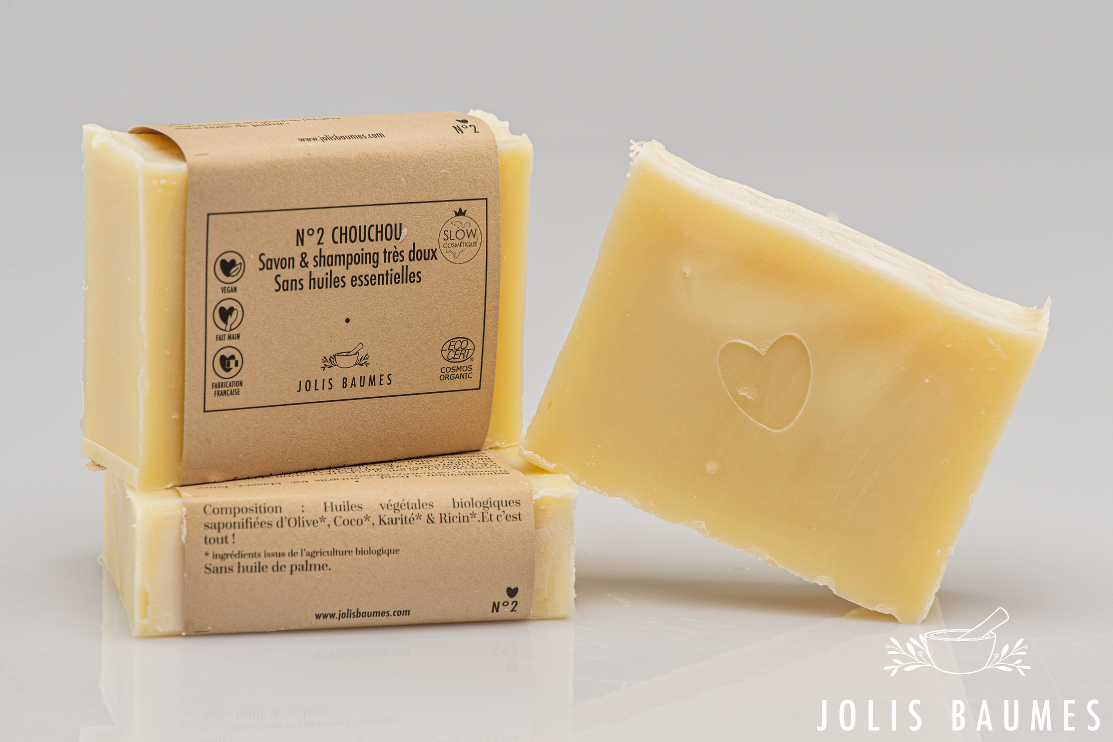 Jolis Baumes – sabonete sólido por atacado – Sabonete CHOUCHOU nº 2 para pele sensível e seca – Manteiga de karité orgânica2