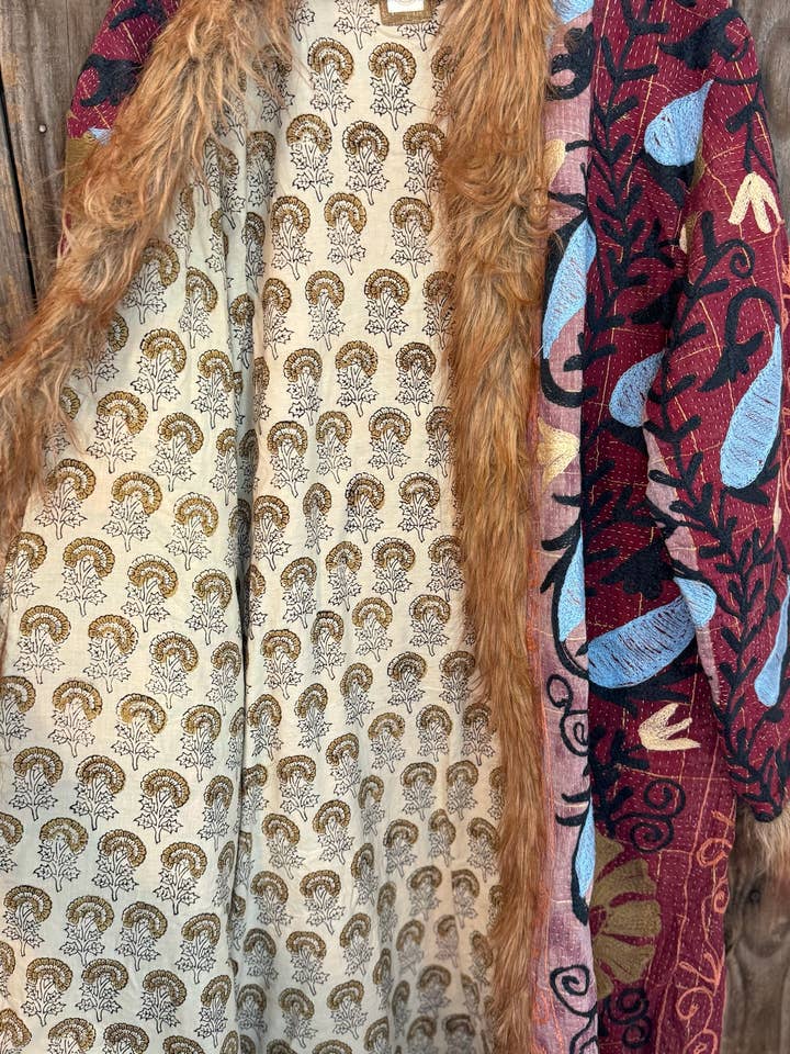 Wylder Trading Company - Wholesale Fur/Faux Fur Coat - Women's - Canyon Bloom Coat 027 (Long-Length) | Penny Lane Style Boho4