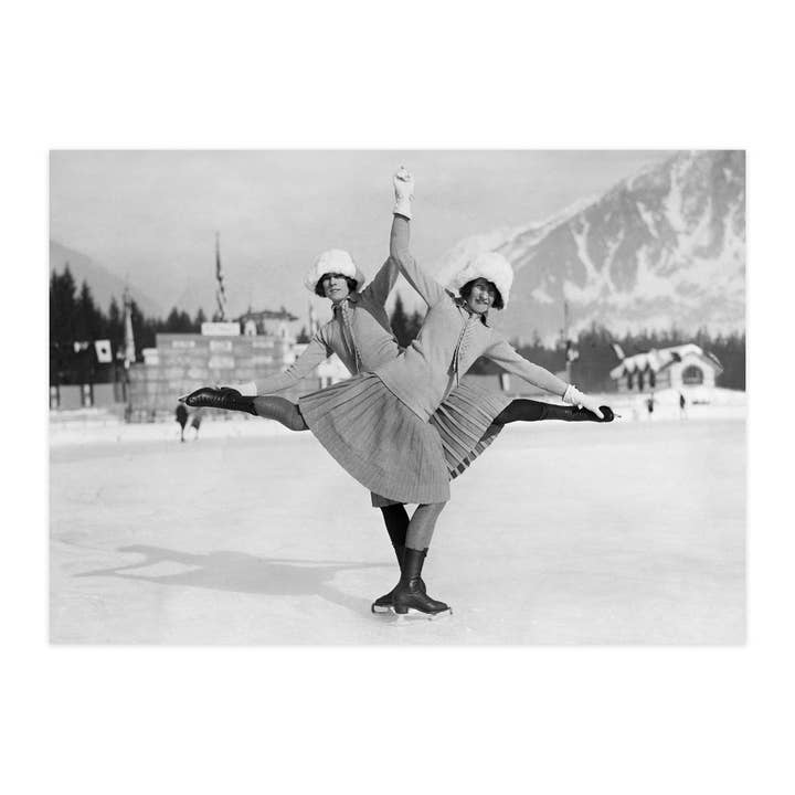 Cartolina "Elegante sui pattini da ghiaccio" per la vendita all'ingrosso da parte di paruspaper. nutzfeine papeterie