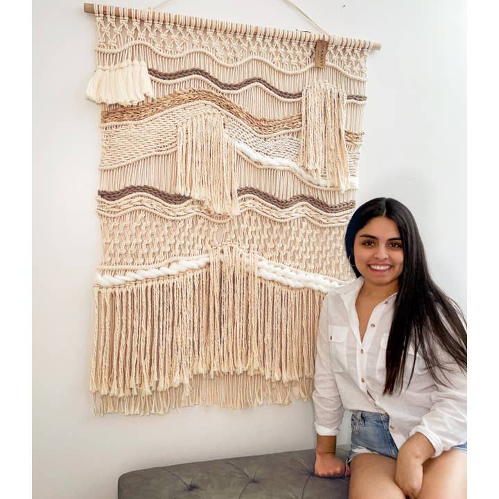 Naorvi Macrame - Wholesale Tapestry/Textile - Boho Macrame Large Wall Hanging Art Decor in Neutral Beige7