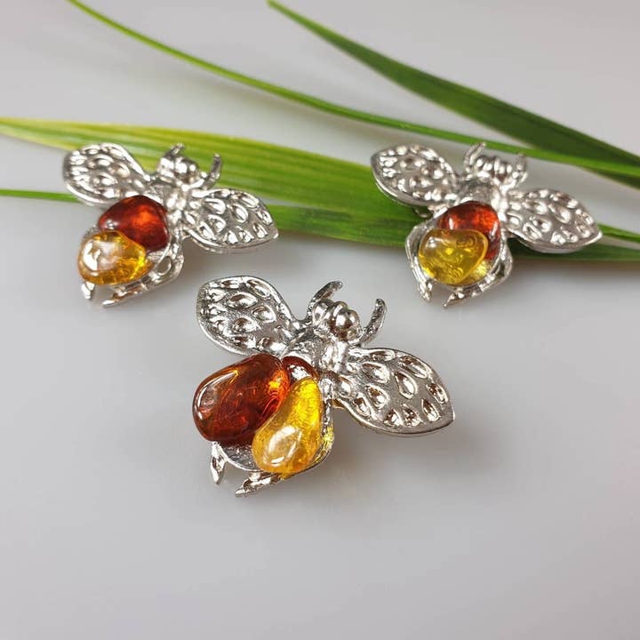 AmberLithuania - Wholesale Broche - Broches metaal en amber