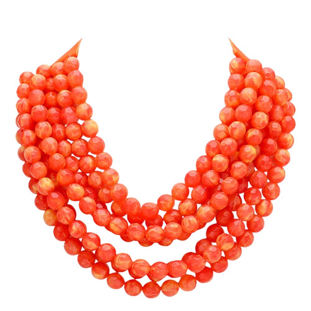 Madeline Love – wholesale Beaded/pearl necklace – Chunky Multi-Strand Beaded Necklace with Magnetic Clasp1