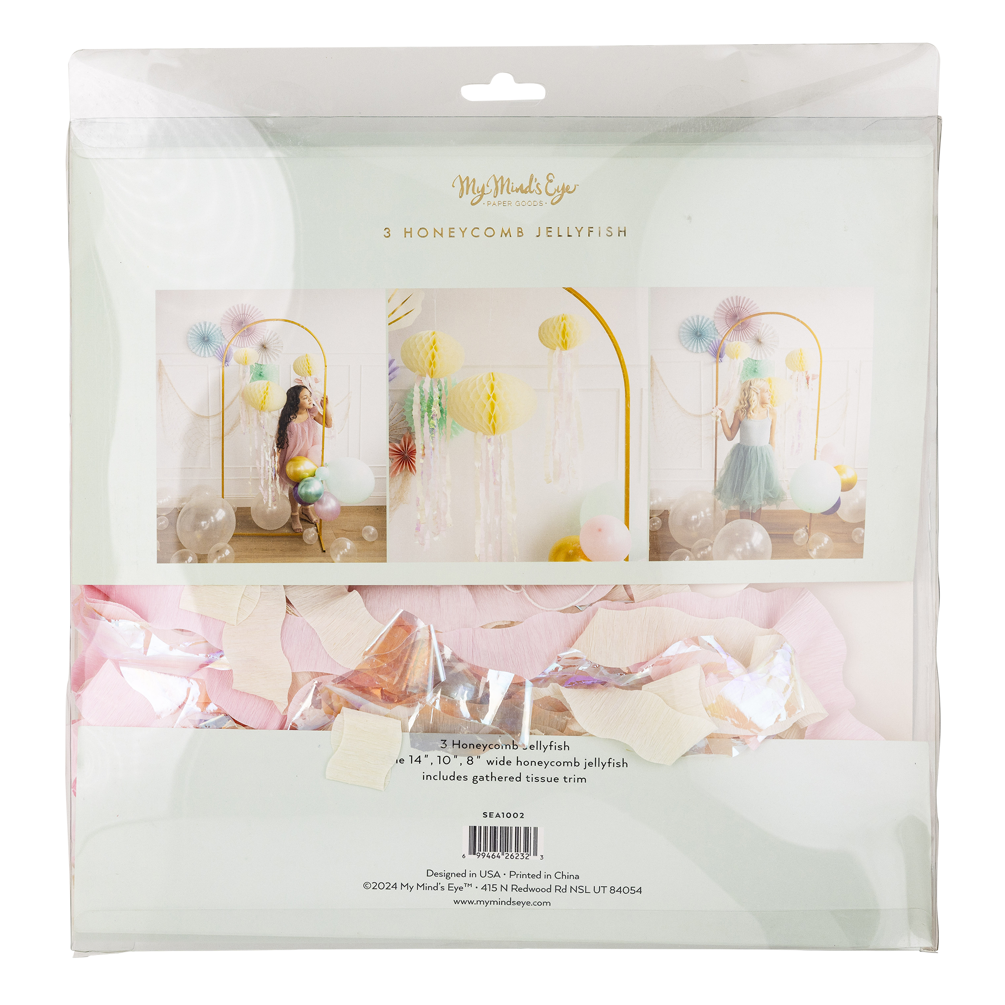 My Mind’s Eye - Wholesale Decal - Party Decorations - SEA1002 - Honeycomb Jellyfish Set8