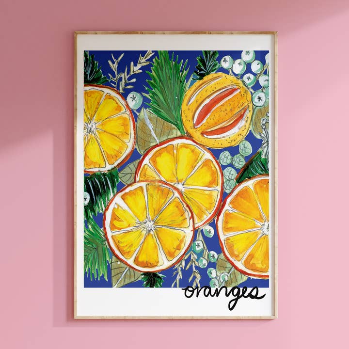 Póster estampado naranja para venta al por mayor de Miss Bespoke Papercuts