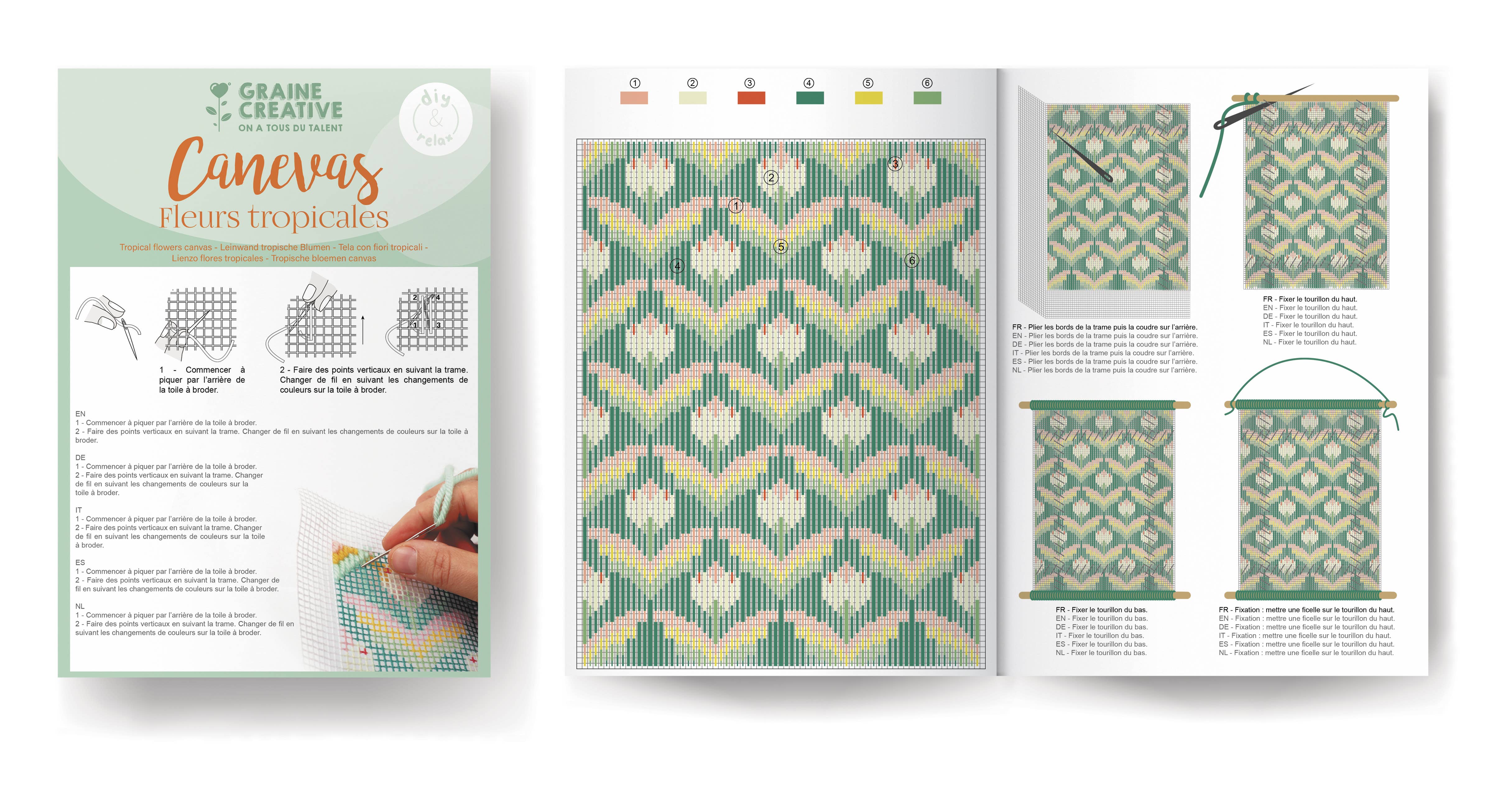 Graine Créative - Vendita all'ingrosso Kit per lavoretti fai da te - Kit tela fiori tropicali9