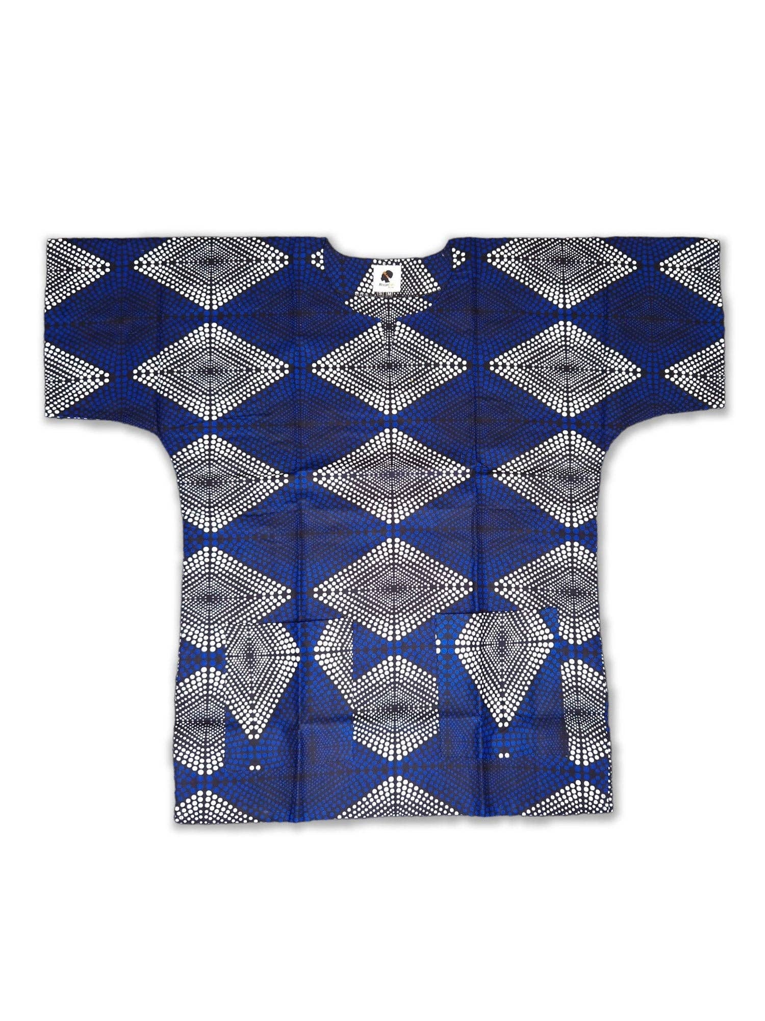 AfricanFabs - Wholesale T-Shirt - Unisex - Royal blue diamonds Dashiki Shirt / Dashiki Dress - African print top - Unisex2