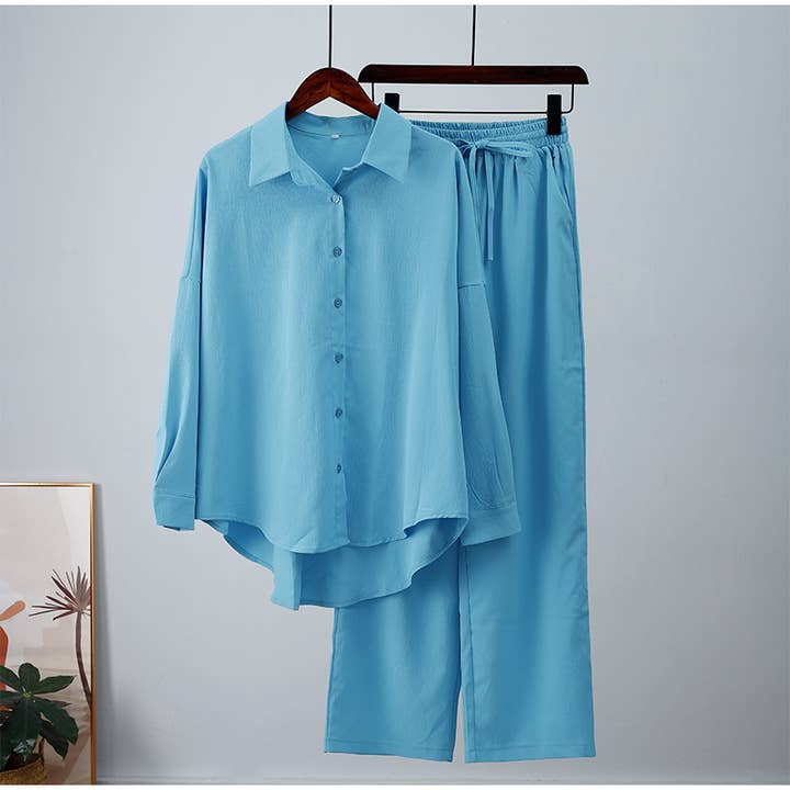 Sweetkama - Wholesale Top & Pant Set (NOT Loungewear) - Women's - Sweetkama Ladies Solid Color Top & Pant Daily Set