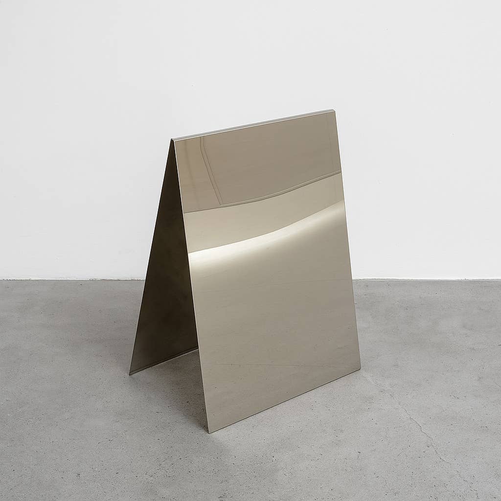 Signs and Mirrors - Wholesale Sign - #003 - Mirrored Stainless Steel A-Frame Sidewalk Sign