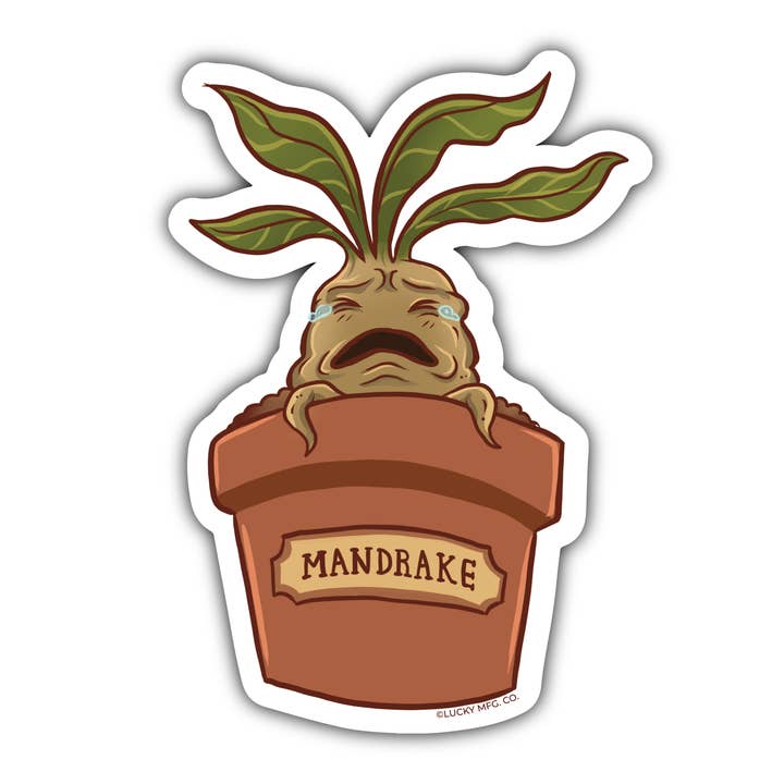 Lucky Mfg. Co. - Wholesale Sticker - Mandrake in Pot Vinyl Sticker