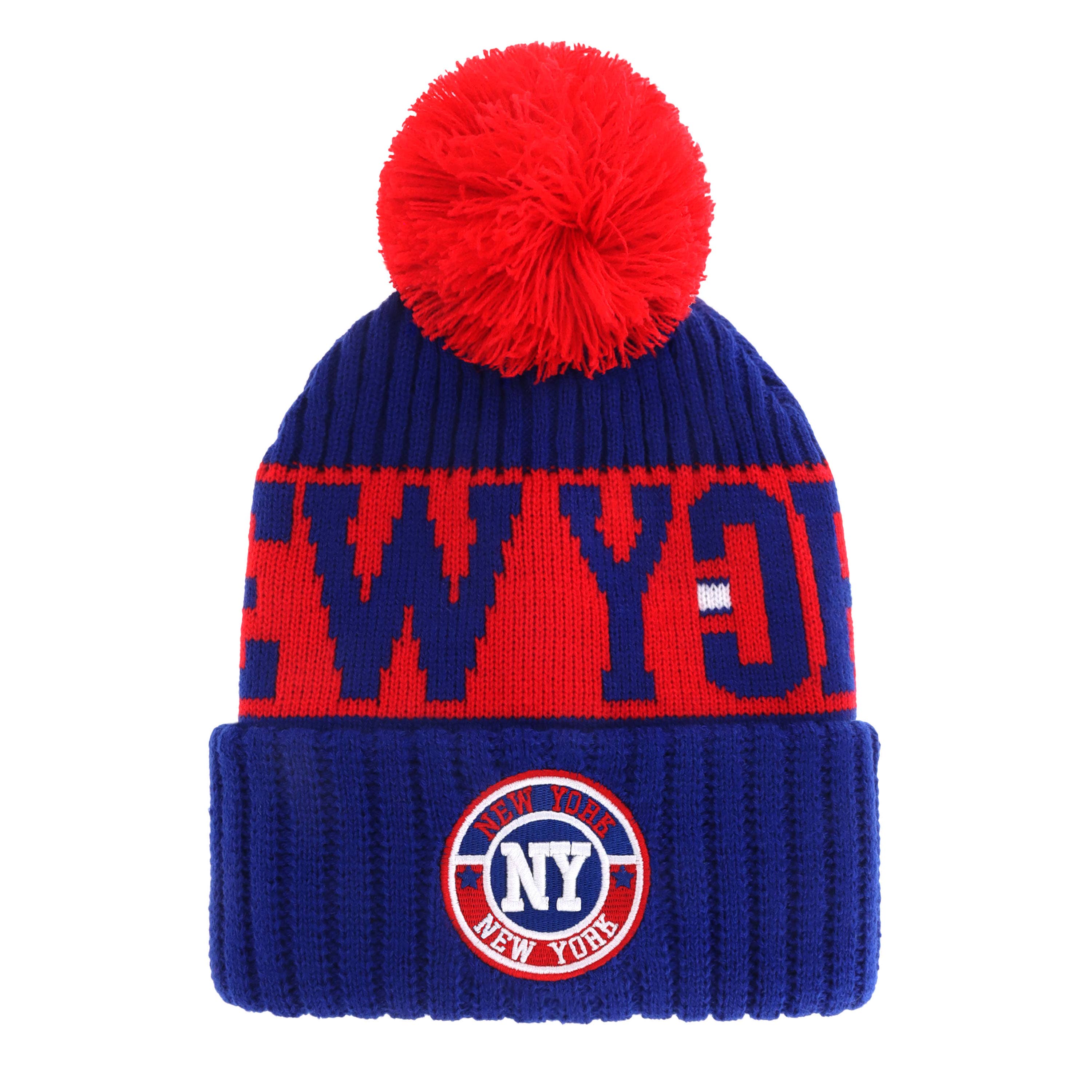 ChoKoLids – Engroshandel Beanie - Unisex – Strikkede vinterhuer med pompon og broderet fodboldhold-logo29