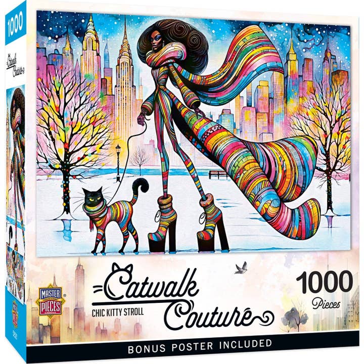 Masterpieces Puzzles - Wholesale Puzzle - Adult - Catwalk Couture - Chic Kitty Stroll 1000 Piece Jigsaw Puzzle