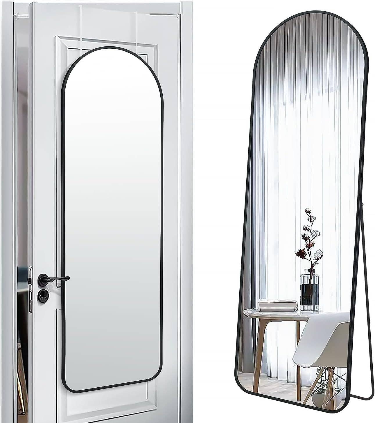 Black 57 Inch Full Length Arch Mirror For Entryway for wholesale on Faire1