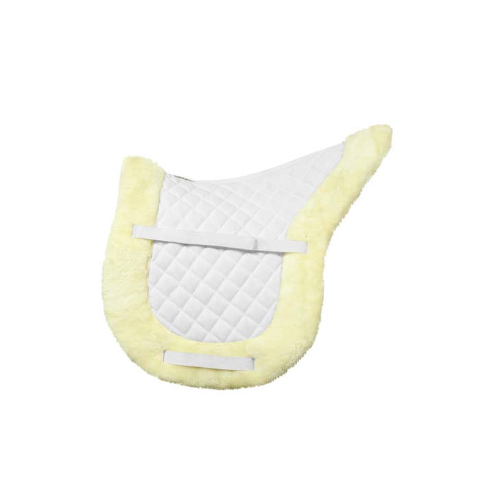White TuffRider Sherpa Fleece Fully Lined Shaped Saddle Pad for wholesale on Faire