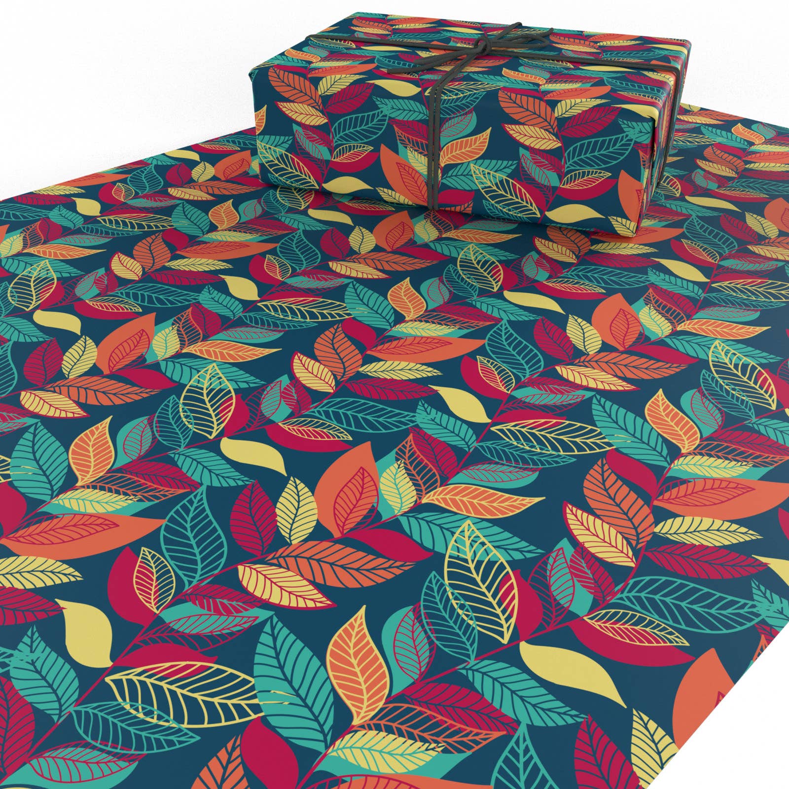 Re-wrapped - Wholesale Flat Wrap - Autumn Leaves Wrapping Paper • ECO Friendly • UK Made3